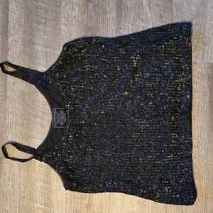 Johnnie Sandege Black Sequin FabricJohnny Was Top Womens Amy Easy Cami